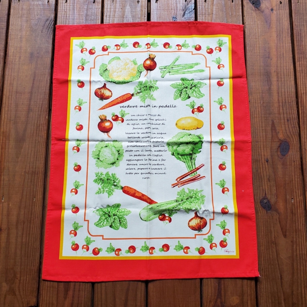 Decorative Italian cotton canvas kitchen tapestry